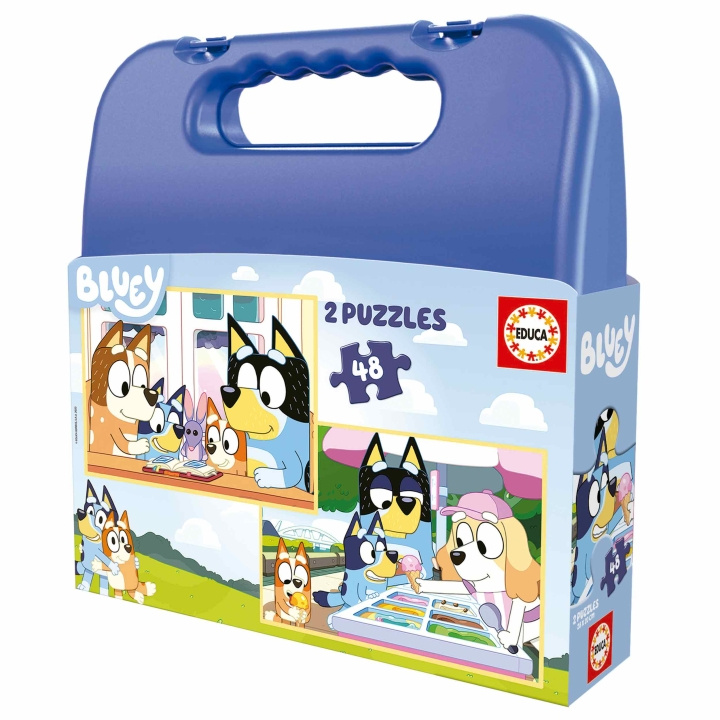 Educa Pusselväska 2x48 - Bluey (80-19831) i gruppen LEKSAKER, BARN- & BABYPRODUKTER / Leksaker / Barnpussel hos TP E-commerce Nordic AB (D20379)