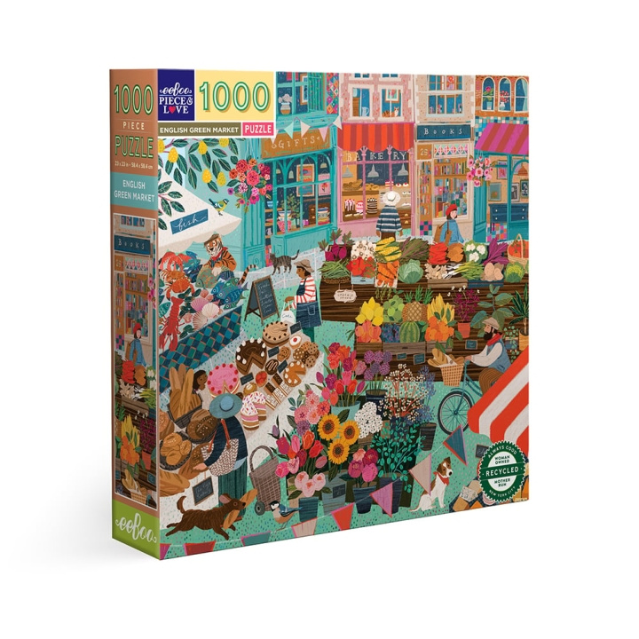 eeBoo Pussel 1000 bitar - Engelsk grön marknad - (EPZTEGM) i gruppen SPORT, FRITID & HOBBY / Hobby / Pussel hos TP E-commerce Nordic AB (D20486)