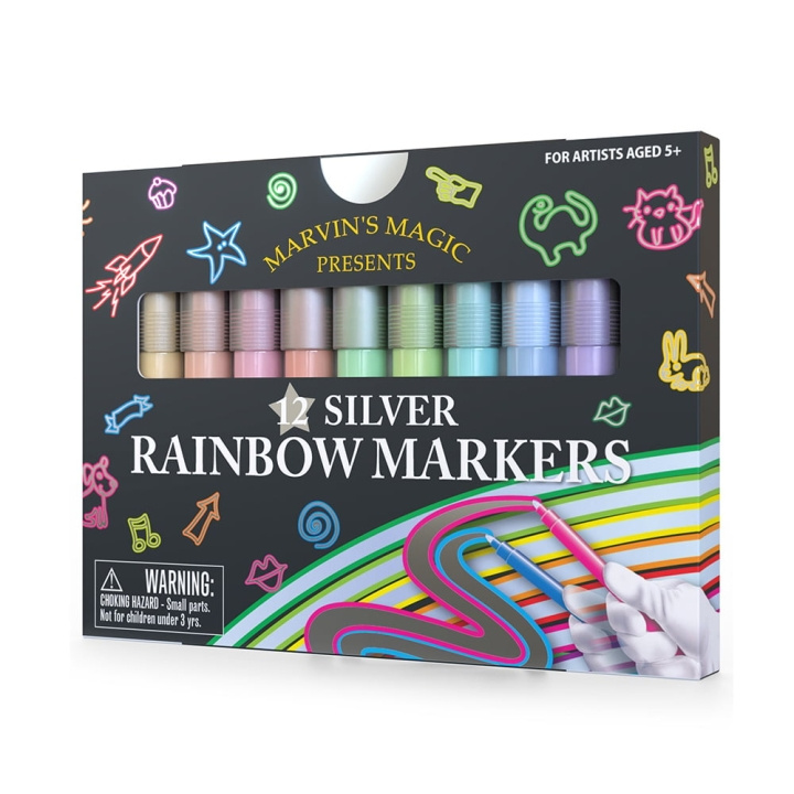 Marvin\'s Magic Marvins Magic - Regnbågsmarkörer i silver - (MMART002) i gruppen LEKSAKER, BARN- & BABYPRODUKTER / Leksaker / Pyssel hos TP E-commerce Nordic AB (D20488)