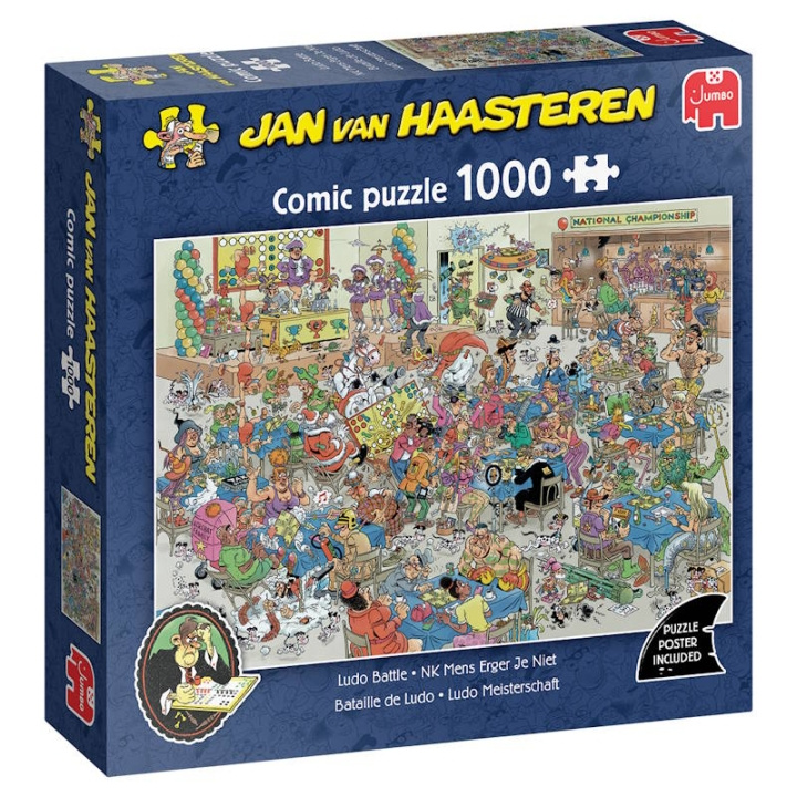 Jan van Haasteren Ludo Battle (1000 bitar) (1110100482) i gruppen SPORT, FRITID & HOBBY / Hobby / Pussel hos TP E-commerce Nordic AB (D20577)