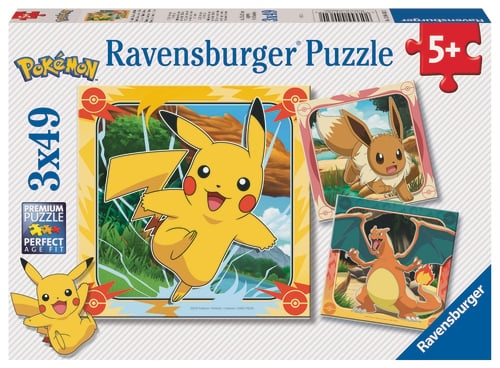 Ravensburger Pokémon 3x49p - (12004062) i gruppen LEKSAKER, BARN- & BABYPRODUKTER / Leksaker / Barnpussel hos TP E-commerce Nordic AB (D20587)