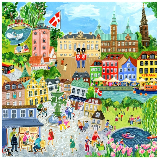 eeBoo Pussel - Köpenhamn, 1000 bitar (EPZTCOP) i gruppen SPORT, FRITID & HOBBY / Hobby / Pussel hos TP E-commerce Nordic AB (D20588)