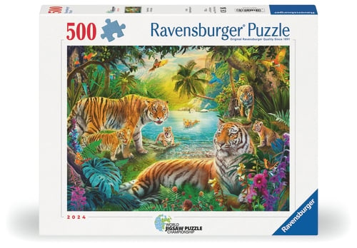 Ravensburger Tigerfamilj i oasen - 500p (12001384) i gruppen LEKSAKER, BARN- & BABYPRODUKTER / Leksaker / Barnpussel hos TP E-commerce Nordic AB (D20595)