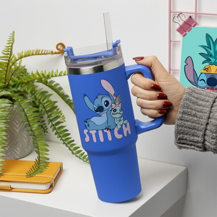 Paladone Stitch blå 900 ml flervägs resemugg och sugrör i gruppen SPORT, FRITID & HOBBY / Roliga prylar / Muggar hos TP E-commerce Nordic AB (D20737)
