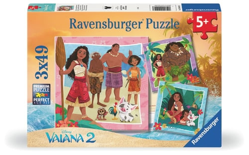 Ravensburger Disney Vaiana 2 3x49p - (12004102) i gruppen LEKSAKER, BARN- & BABYPRODUKTER / Leksaker / Barnpussel hos TP E-commerce Nordic AB (D20819)