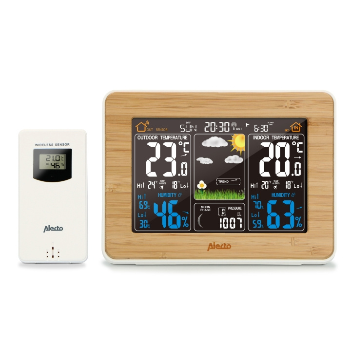 Alecto Väderstation med trådlös sensor Bambu i gruppen HEM, HUSHÅLL & TRÄDGÅRD / Fläktar & Klimatprodukter / Termometrar & Väderstationer hos TP E-commerce Nordic AB (D20930)