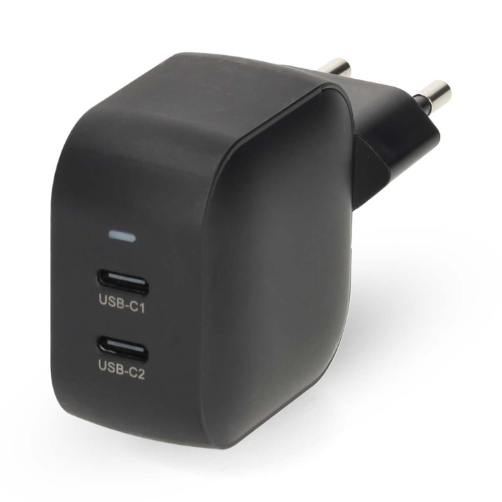 Nedis Väggladdare | 35 W | GaN | PD3.0 | Snabbladdnings funktion | 1.75 / 2.33 / 2.92 / 3.0 A | Antal utgångar: 2 | 2x USB-C™ | Automatiskt val av Spänning | Svart i gruppen SMARTPHONE & SURFPLATTOR / Laddare & Kablar / Väggladdare / Väggladdare Typ C hos TP E-commerce Nordic AB (D20947)