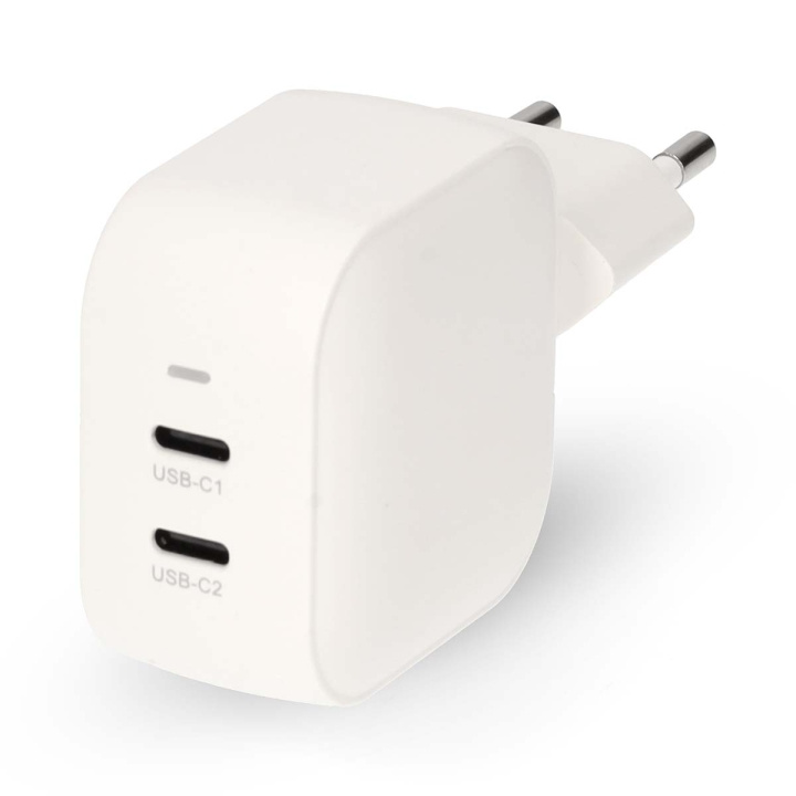 Nedis Väggladdare | 35 W | GaN | PD3.0 | Snabbladdnings funktion | 1.75 / 2.33 / 2.92 / 3.0 A | Antal utgångar: 2 | 2x USB-C™ | Automatiskt val av Spänning | Vit