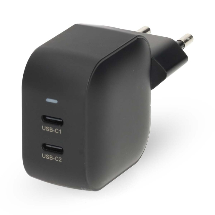 Nedis Väggladdare | 45 W | GaN | PD3.0 | Snabbladdnings funktion | 2.25 A / 3.0 A | Antal utgångar: 2 | 2x USB-C™ | Automatiskt val av Spänning | Svart i gruppen SMARTPHONE & SURFPLATTOR / Laddare & Kablar / Väggladdare / Väggladdare Typ C hos TP E-commerce Nordic AB (D20949)