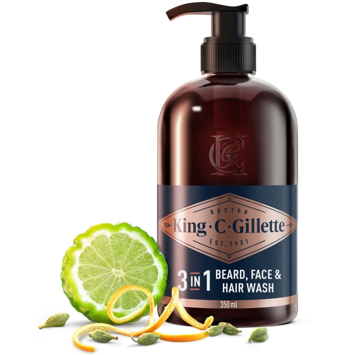 King C. Gillette 3in1 Beard, Face & Hair Wash i gruppen SKÖNHET & HÄLSA / Hudvård / Kroppsvård / Bad & Duschcreme hos TP E-commerce Nordic AB (D20988)
