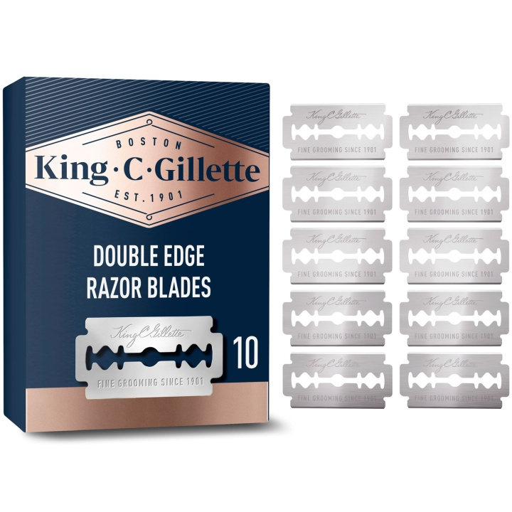 King C. Gillette Dubbeleggad Säkerhetsrakblad 10 st i gruppen SKÖNHET & HÄLSA / Hår & Styling / Rakning & Trimning / Rakhyvlar & Tillbehör hos TP E-commerce Nordic AB (D20994)