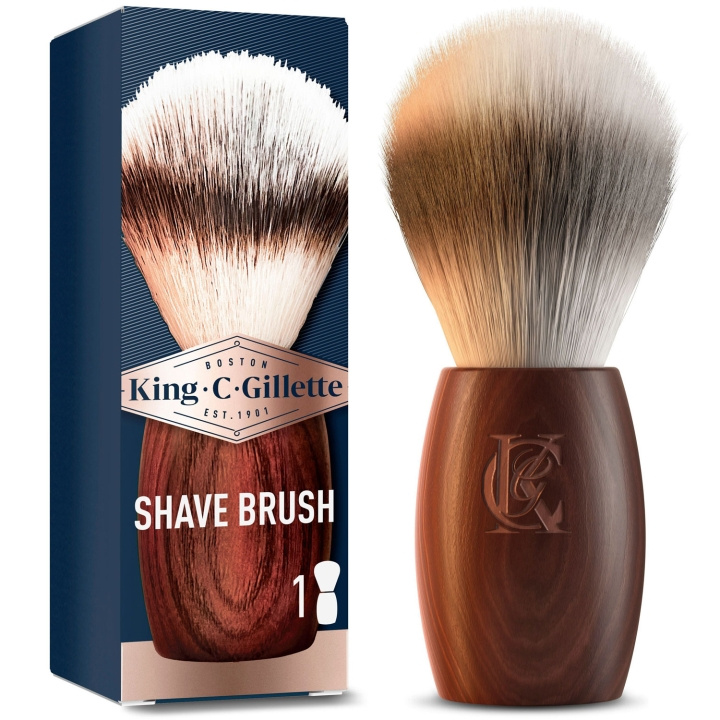 King C. Gillette Shaving Brush - Rakborste med trähandtag i gruppen SKÖNHET & HÄLSA / Hår & Styling / Rakning & Trimning / Rakhyvlar & Tillbehör hos TP E-commerce Nordic AB (D20996)