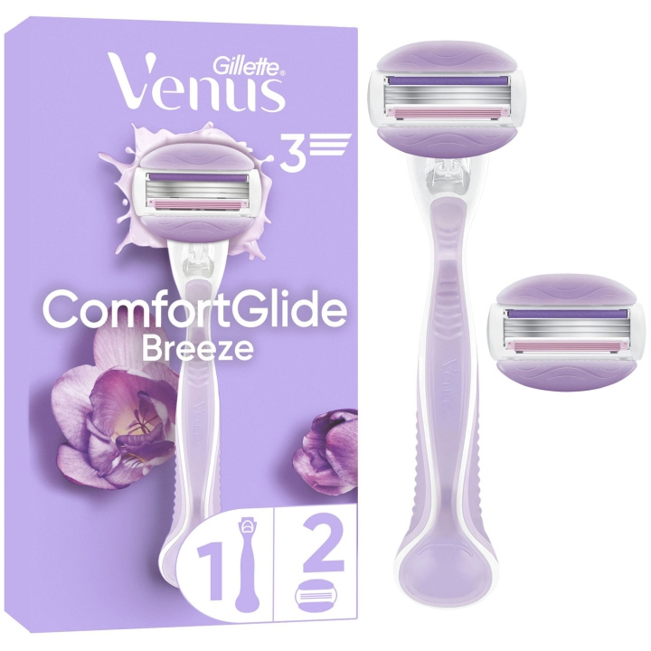 Gillette Rakhyvel Comfortglide Breeze + 2st rakblad i gruppen SKÖNHET & HÄLSA / Hår & Styling / Rakning & Trimning / Rakhyvlar & Tillbehör hos TP E-commerce Nordic AB (D20997)