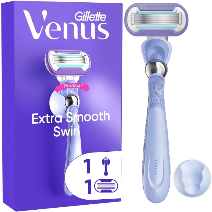 Gillette Rakhyvel Extra Smooth Swirl + 1st rakblad i gruppen SKÖNHET & HÄLSA / Hår & Styling / Rakning & Trimning / Rakhyvlar & Tillbehör hos TP E-commerce Nordic AB (D20998)