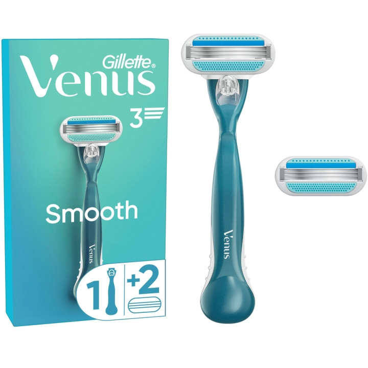 Gillette Rakhyvel Smooth + 2st rakblad i gruppen SKÖNHET & HÄLSA / Hår & Styling / Rakning & Trimning / Rakhyvlar & Tillbehör hos TP E-commerce Nordic AB (D21001)