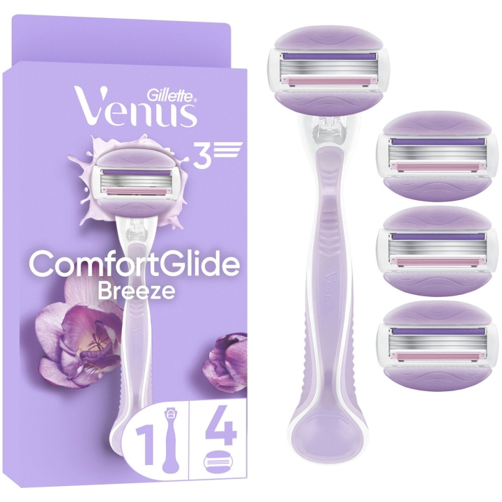 Gillette Rakhyvel Comfortglide Breeze + 4st rakblad i gruppen SKÖNHET & HÄLSA / Hår & Styling / Rakning & Trimning / Rakhyvlar & Tillbehör hos TP E-commerce Nordic AB (D21005)