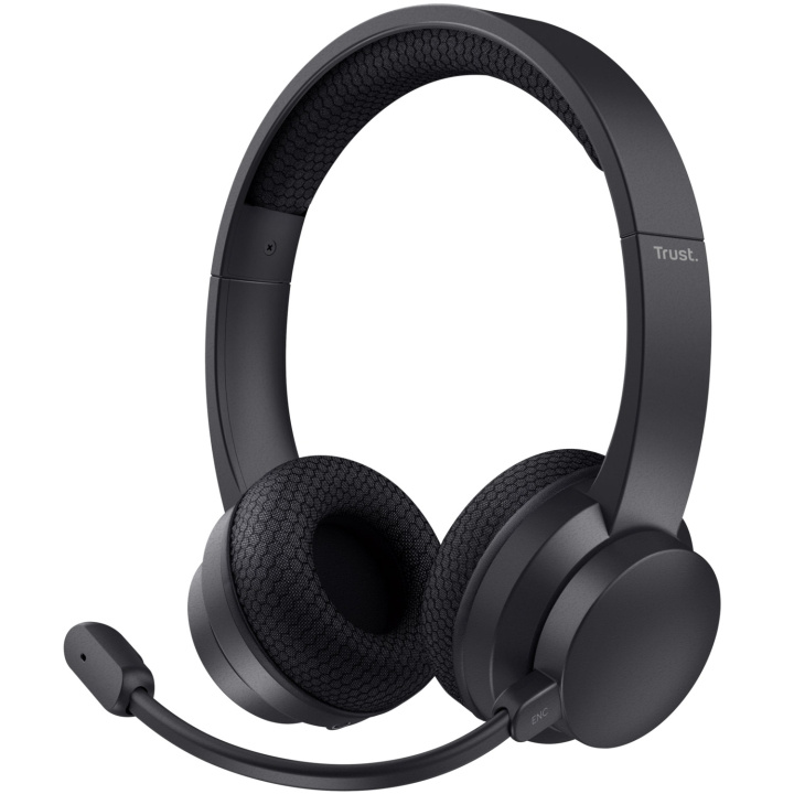 Trust Ayda Trådlöst PC-headset Bluetooth ENC Svart i gruppen DATORER & KRINGUTRUSTNING / Datortillbehör / Headset hos TP E-commerce Nordic AB (D21069)