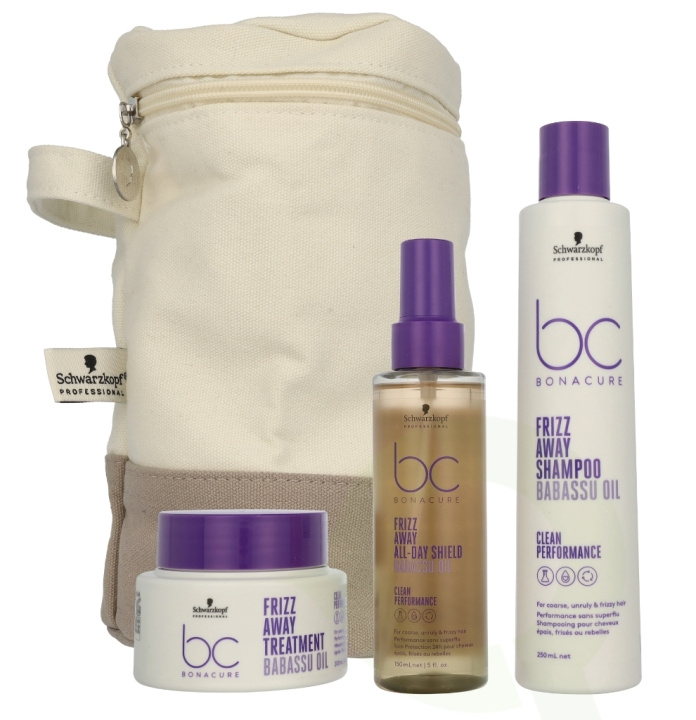 Schwarzkopf Bonacure Frizz Away X-Mas Set 600 ml Shampoo 250ml/Mask 200ml/Spray 150ml i gruppen SKÖNHET & HÄLSA / Hår & Styling / Hårvårdsprodukter hos TP E-commerce Nordic AB (D21091)