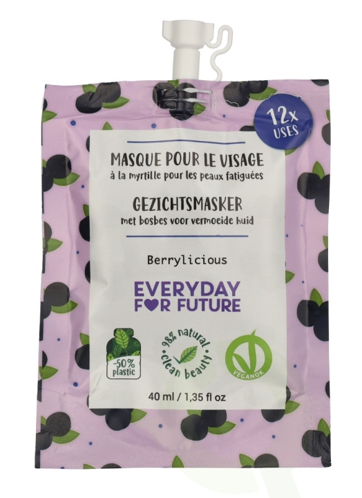 Everyday For Future Face Mask 40 ml 12 Uses - Berrilicious i gruppen SKÖNHET & HÄLSA / Hudvård / Ansiktsvård / Dagkräm hos TP E-commerce Nordic AB (D21218)