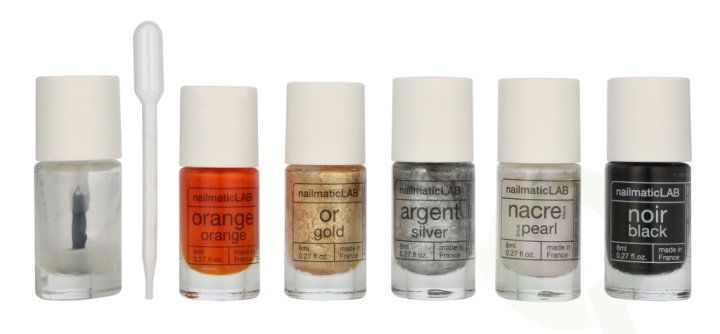 Nailmatic Nail Polish Set 52.5 ml Metallic - 5x Nail Polish 8ml/5x Mixing Bases 2.5ml/10 Pipettes/5 Labels/1 Booklet With 20 Recipes i gruppen SKÖNHET & HÄLSA / Manikyr/Pedikyr / Nagellack hos TP E-commerce Nordic AB (D21261)