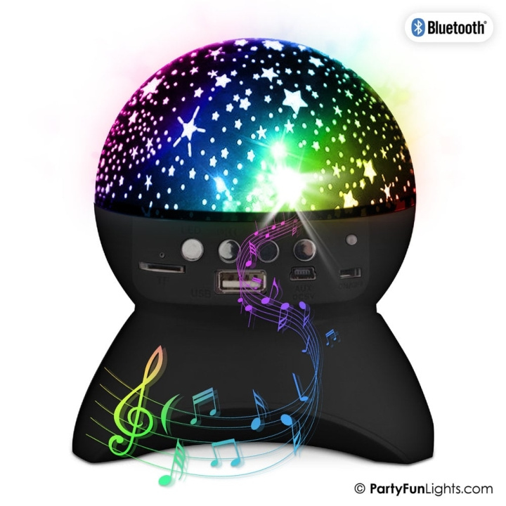 Party Fun Lights Starry Sky Bluetooth-högtalare - svart (605605) i gruppen LEKSAKER, BARN- & BABYPRODUKTER / Barnrum / Barnlampor / Bordslampor hos TP E-commerce Nordic AB (D21435)
