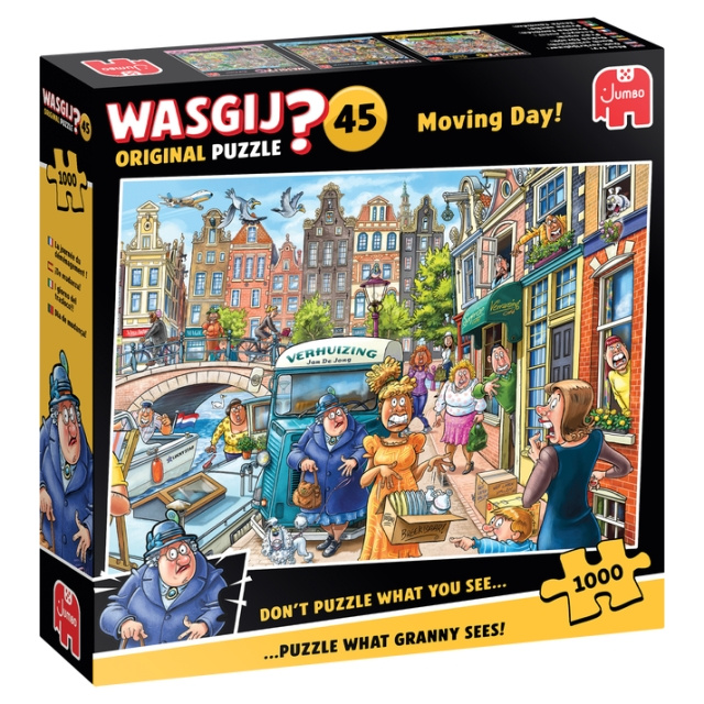 Wasgij Original 45: Flyttdagen! (1000 bitar) i gruppen SPORT, FRITID & HOBBY / Hobby / Pussel hos TP E-commerce Nordic AB (D21440)