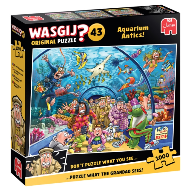 Wasgij Original 43: Aquarium Antics (1000 bitar) i gruppen SPORT, FRITID & HOBBY / Hobby / Pussel hos TP E-commerce Nordic AB (D21441)
