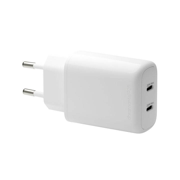 dbramante1928 Re-charge Pro - EU-väggladdare 2x USB-C 20W - Vit i gruppen SMARTPHONE & SURFPLATTOR / Laddare & Kablar / Väggladdare / Väggladdare Typ C hos TP E-commerce Nordic AB (D21475)