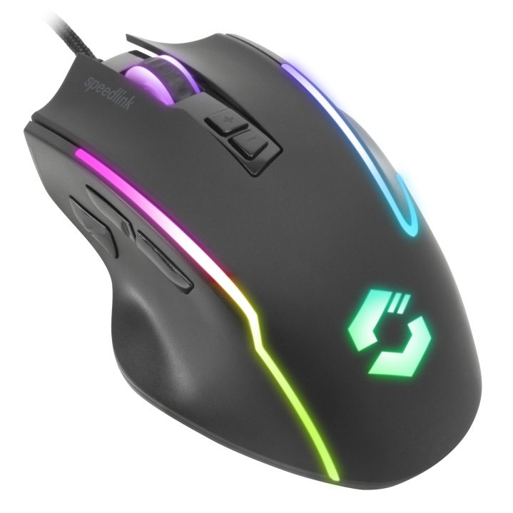 Speedlink DECUS NX RGB spelmus, gummi-svart i gruppen DATORER & KRINGUTRUSTNING / Gaming / Möss hos TP E-commerce Nordic AB (D21538)