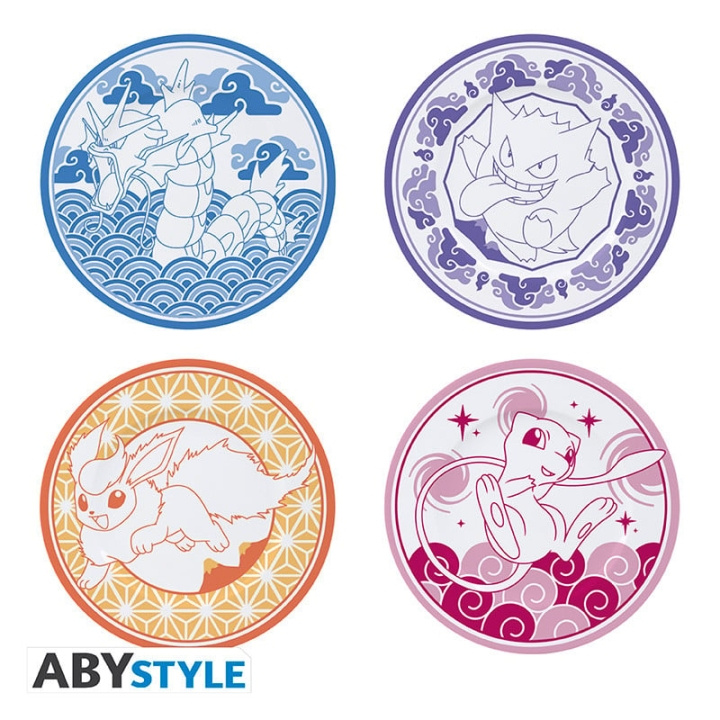 Abysse POKEMON - Uppsättning med 4 tallrikar - Japansk stil i gruppen SPORT, FRITID & HOBBY / Roliga prylar / Samlarobjekt hos TP E-commerce Nordic AB (D21560)
