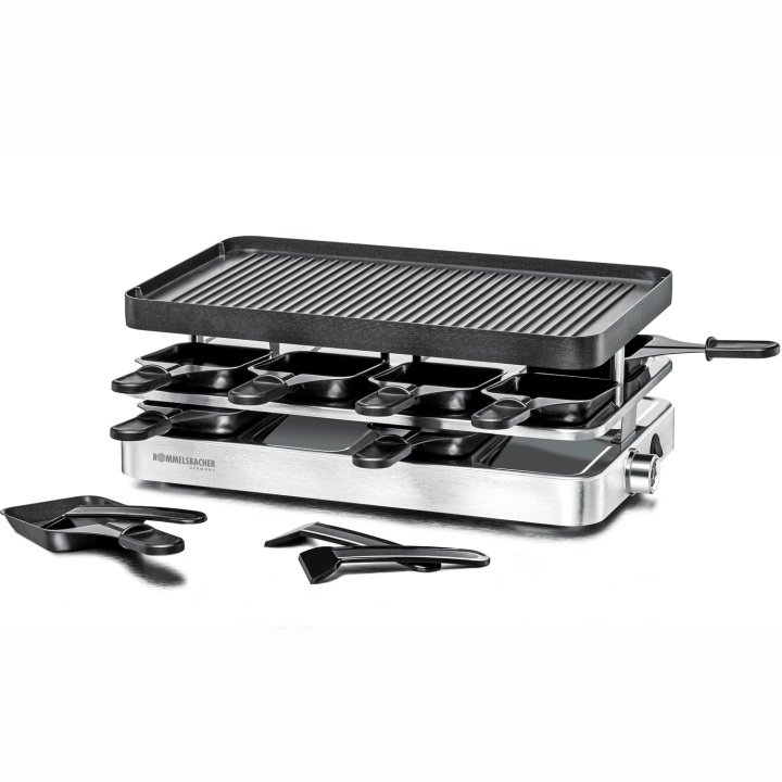 Rommelsbacher Raclettegrill RC 1400 37X23cm 8st spatlar xxl kabel i gruppen HEM, HUSHÅLL & TRÄDGÅRD / Hushållsmaskiner / Brödrostar & Bordsgrillar / Bordsgrillar & Raclette hos TP E-commerce Nordic AB (D21620)