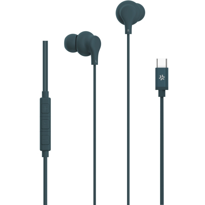 Celly Hörlurar In-Ear Kabel USB-C UP1600 Blågrön i gruppen HEMELEKTRONIK / Ljud & Bild / Hörlurar & Tillbehör / Hörlurar hos TP E-commerce Nordic AB (D21654)
