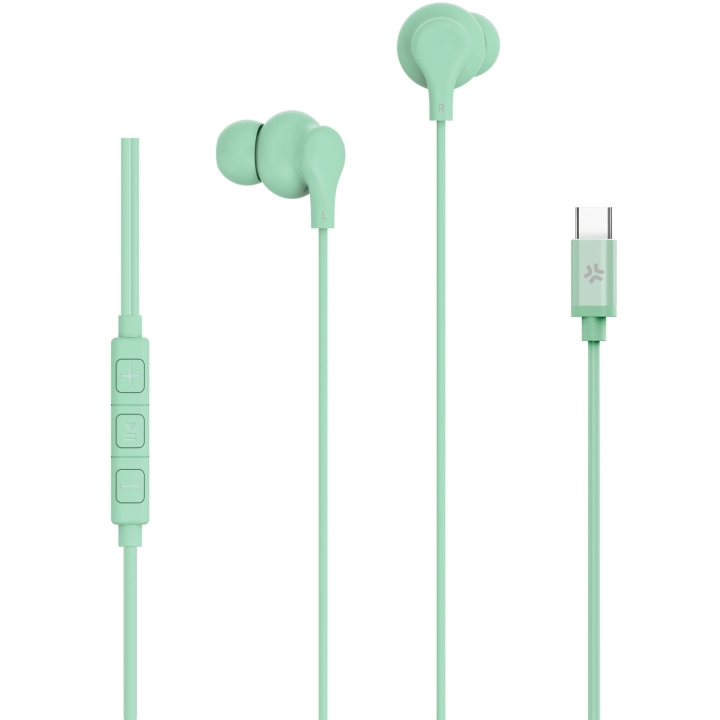 Celly Hörlurar In-Ear Kabel USB-C UP1600 Ljusgrön i gruppen HEMELEKTRONIK / Ljud & Bild / Hörlurar & Tillbehör / Hörlurar hos TP E-commerce Nordic AB (D21655)