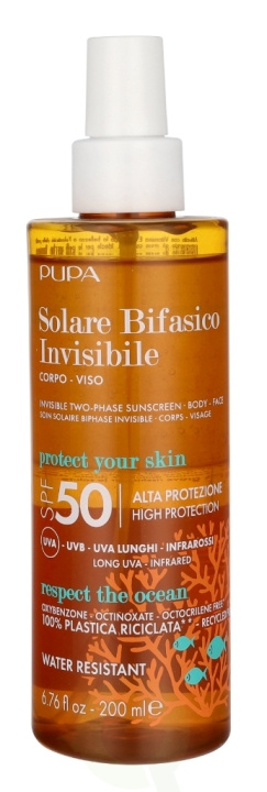 Pupa Milano Pupa Multifunction Invisible Two-Phase Sunscreen SPF50 200 ml i gruppen SKÖNHET & HÄLSA / Hudvård / Solskydd & Tanning / Solskydd hos TP E-commerce Nordic AB (D21690)