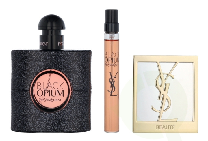 Yves Saint Laurent YSL Black Opium Giftset 60 ml Edp Spray 50ml/Edp Spray 10ml/Mirror i gruppen SKÖNHET & HÄLSA / Doft & Parfym / Parfym / Parfym för henne hos TP E-commerce Nordic AB (D21754)