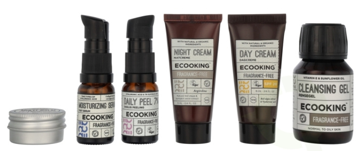 Ecooking Skincare Starter Kit 115 ml Cleansing Gel 50ml/Daily peel 10ml/Day Cream 15ml/Night Cream 15ml/Moisturizing Serum 10ml/Multi Bal i gruppen SKÖNHET & HÄLSA / Hudvård / Ansiktsvård / Rengöring hos TP E-commerce Nordic AB (D21800)