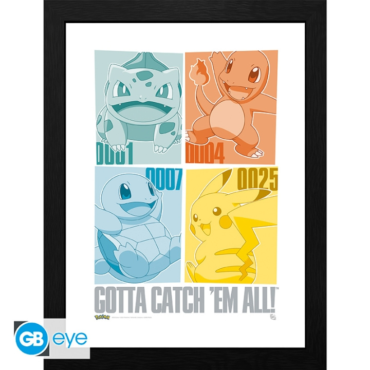 Abysse Inramad tavla Pikachu & Kanto Starters - 30,5 x 40,6 cm i gruppen SPORT, FRITID & HOBBY / Roliga prylar / Samlarobjekt hos TP E-commerce Nordic AB (D21969)