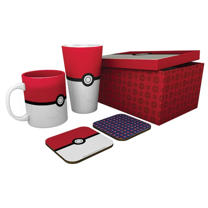 Abysse POKEMON Pack Glas + Mugg + 2 Underlägg - Pokéball - XXL i gruppen SPORT, FRITID & HOBBY / Roliga prylar / Muggar hos TP E-commerce Nordic AB (D21970)