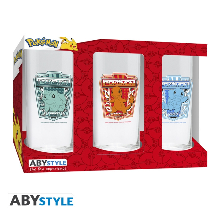 Abysse Set med Pokémon-glas - 3 x 14 cm höjd, 6 cm diameter i gruppen SPORT, FRITID & HOBBY / Roliga prylar / Samlarobjekt hos TP E-commerce Nordic AB (D21998)