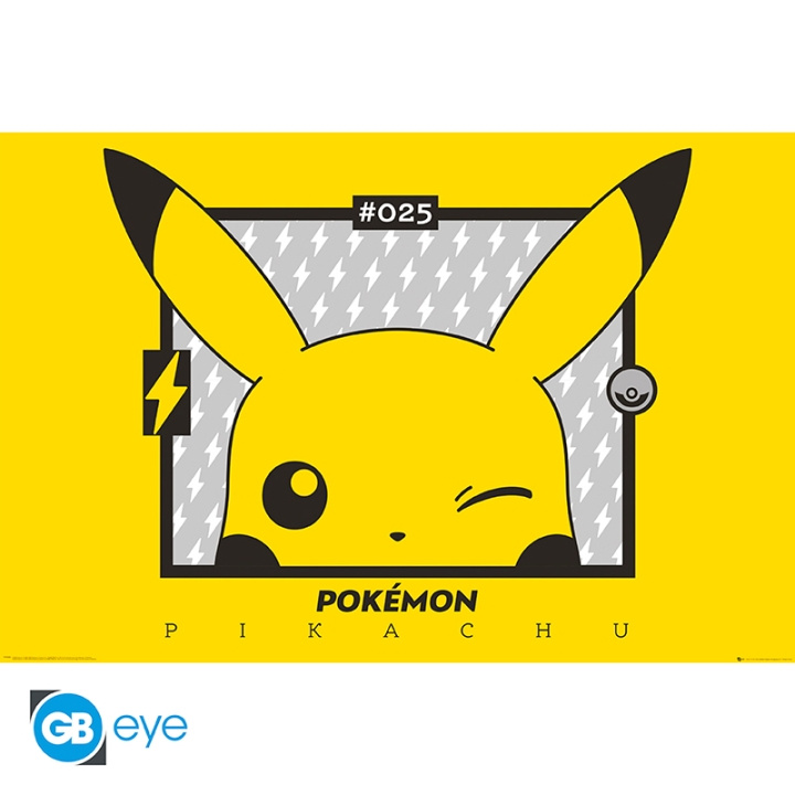 Abysse Pikachu Wink Poster - Gul - 91,5x61 cm i gruppen SPORT, FRITID & HOBBY / Roliga prylar / Samlarobjekt hos TP E-commerce Nordic AB (D22003)