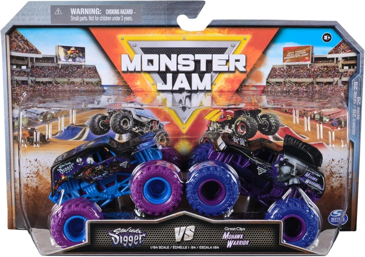 Monster Jam 1:64 Die Cast 2-pack - Son Uva Digger mot Mohawk Warrior i gruppen LEKSAKER, BARN- & BABYPRODUKTER / Leksaker / Leksaksbilar & andra fordon hos TP E-commerce Nordic AB (D22122)