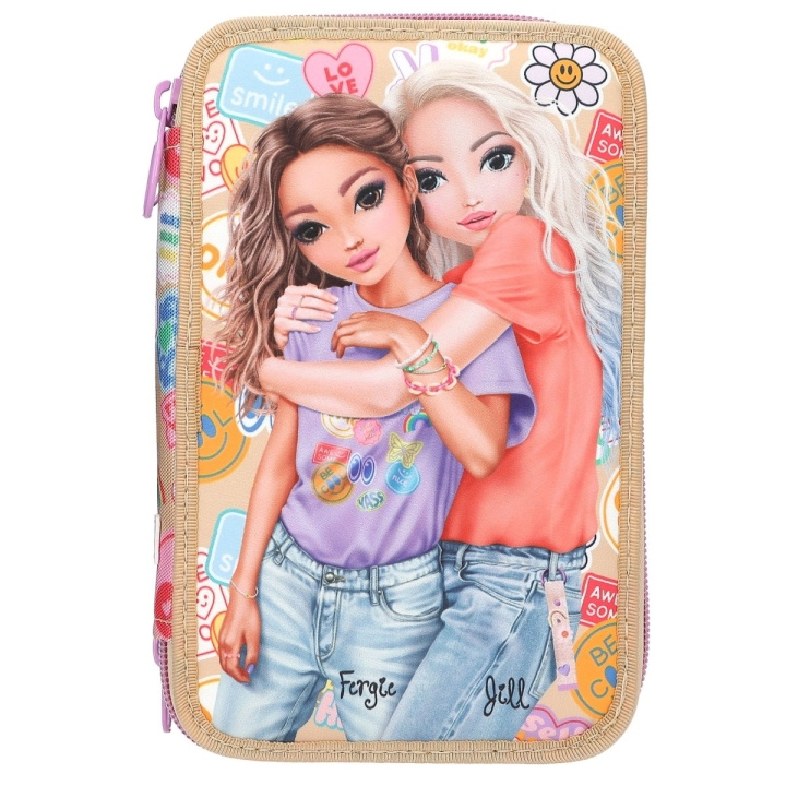 TOPModel Tredubbelt pennfodral GIRL POWER - Beige (413282) i gruppen LEKSAKER, BARN- & BABYPRODUKTER / Leksaker / Pennfodral hos TP E-commerce Nordic AB (D22144)