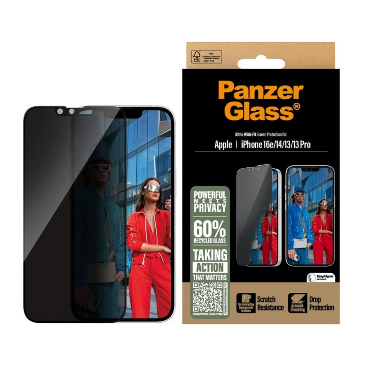 PanzerGlass Integritetsskydd för skärm - iPhone 16e - 14 - 13 - 13 Pro - Ultrabred passform i gruppen SMARTPHONE & SURFPLATTOR / Mobilskydd / Apple / iPhone 16 hos TP E-commerce Nordic AB (D22233)