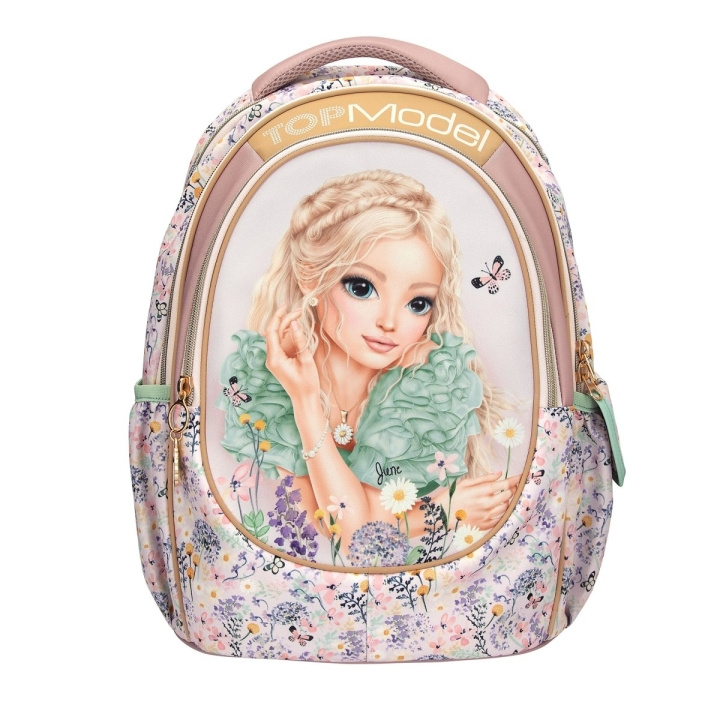 TOPModel Skolryggsäck SUMMER FEELING - Pastellfärgade nyanser med salviafärgade detaljer - 44x34x24 cm (413304) i gruppen LEKSAKER, BARN- & BABYPRODUKTER / Resa / Barnväskor / Ryggsäckar hos TP E-commerce Nordic AB (D22301)