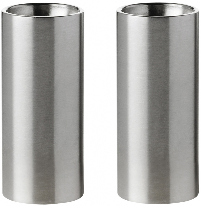 Stelton Arne Jacobsen Cylinda Salt & Peppar Set (Stål) i gruppen HEM, HUSHÅLL & TRÄDGÅRD / Köksredskap / Saltkvarnar & Pepparkvarnar hos TP E-commerce Nordic AB (D22524)
