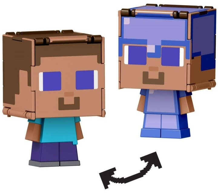 MINECRAFT Mob Head Minis Flipping Figs - Steve & Steve i förtrollad rustning i gruppen LEKSAKER, BARN- & BABYPRODUKTER / Leksaker / Figurer, Miniatyrer & tillbehör hos TP E-commerce Nordic AB (D22535)
