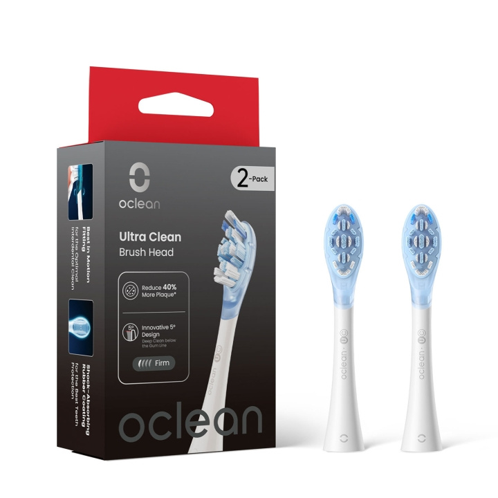 Oclean Borsthuvud Ultra Clean 2-Pack Vit i gruppen SKÖNHET & HÄLSA / Munvård / Borsthuvuden & Tillbehör hos TP E-commerce Nordic AB (D23040)