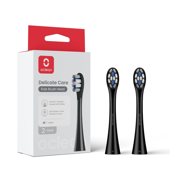 Oclean Borsthuvud Kids 2-Pack Svart i gruppen SKÖNHET & HÄLSA / Munvård / Borsthuvuden & Tillbehör hos TP E-commerce Nordic AB (D23046)