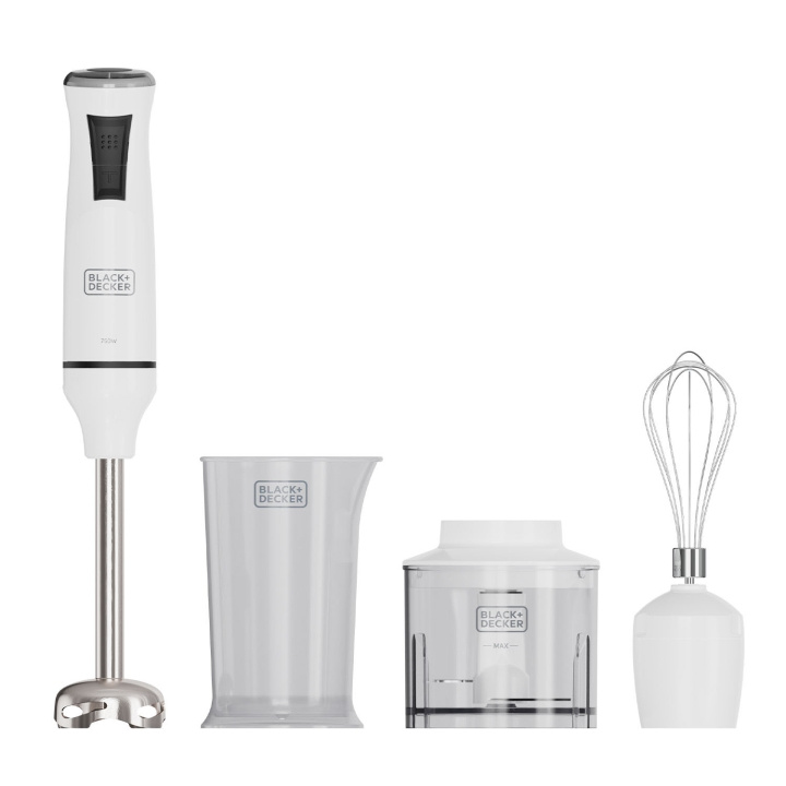 BLACK+DECKER Hand Blender 750W Vit Tillbehör i gruppen HEM, HUSHÅLL & TRÄDGÅRD / Hushållsmaskiner / Matberedare & Köksassistenter / Mixer & Blender hos TP E-commerce Nordic AB (D23261)