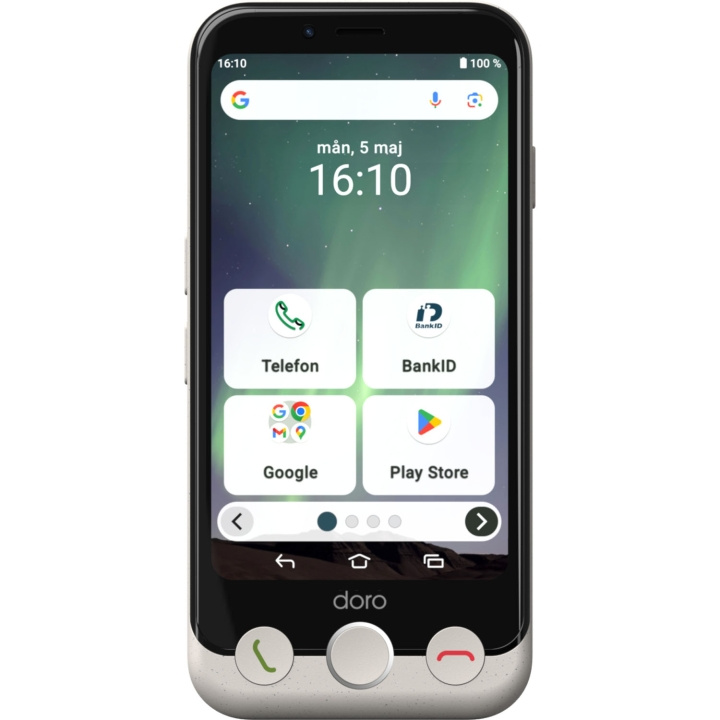 Doro Smartphone 4G Aurora A11 Ben-vit i gruppen SMARTPHONE & SURFPLATTOR / Mobiltelefoner & smartphones hos TP E-commerce Nordic AB (D23282)